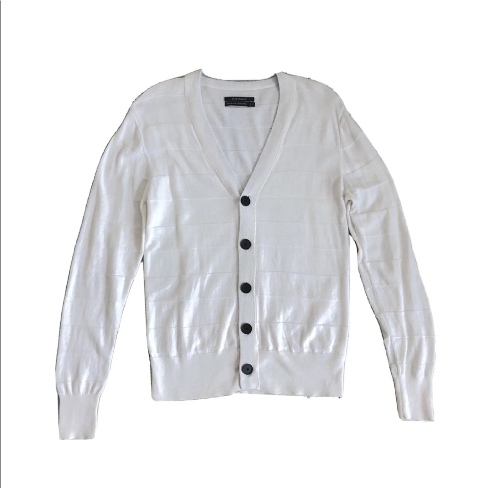 Club Monaco Button Front Cardigan Sweater Long Sleeves Ivory White Sz S